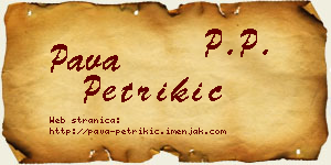 Pava Petrikić vizit kartica